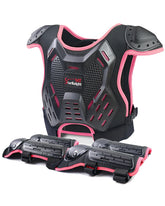 StarknightMT Kids Dirt Bike Chest Protector front view showing protective shell for safe riding
