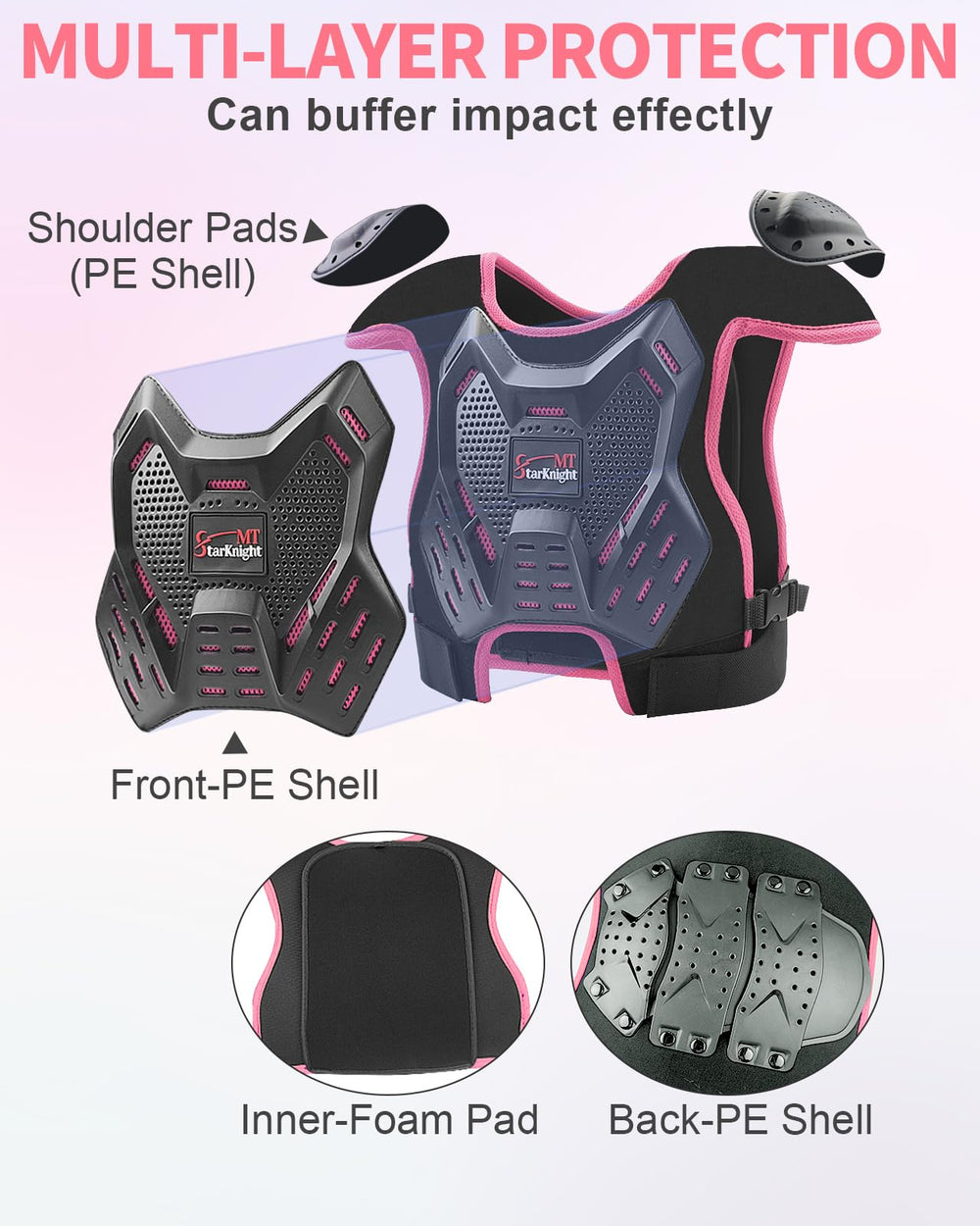 StarknightMT Elbow pads for kids with arc shell for improved elbow protection