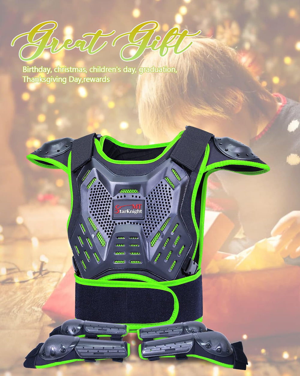 StarknightMT Kids Chest Protector worn by a child during outdoor riding