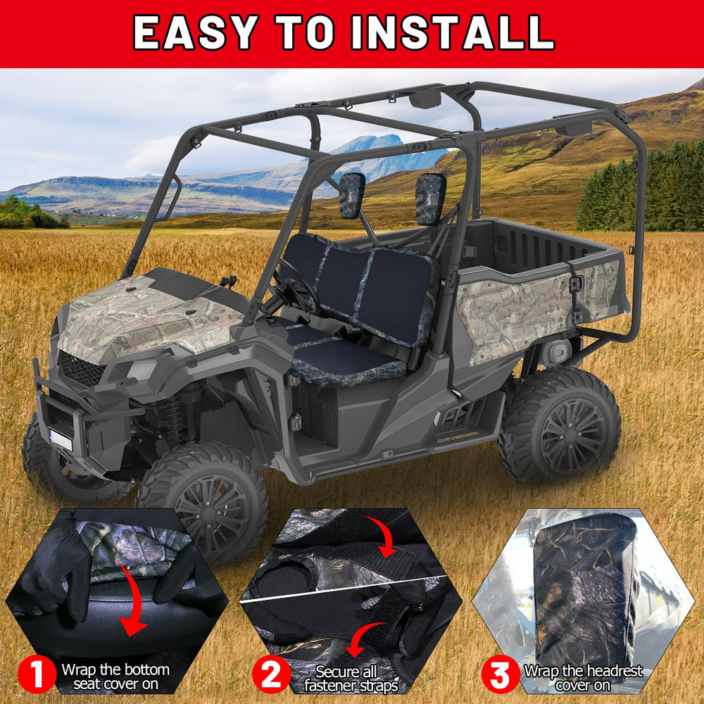StarknightMT Pioneer 1000 rear seat cover adds all-around seat defense.