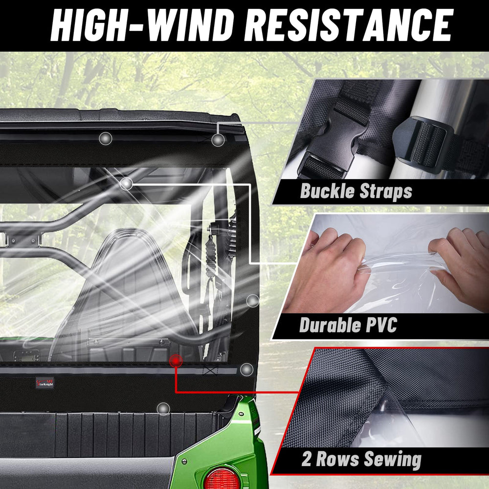 StarknightMT TERYX soft rear window PVC panel for clear rear visibility.