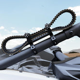 StarknightMT UTV belt mount on roll bar showing universal 1.5-2 inch compatibility and easy access.