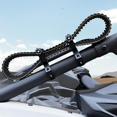 StarknightMT UTV belt mount on roll bar showing universal 1.5-2 inch compatibility and easy access.
