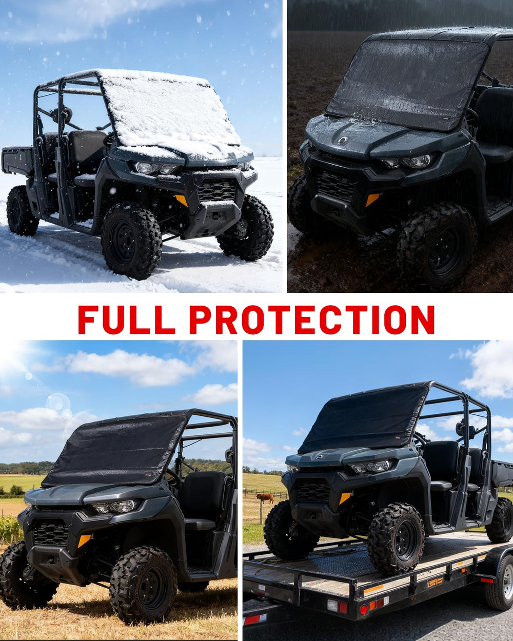 StarknightMT windshield cover protecting Defender during transport from scratches
