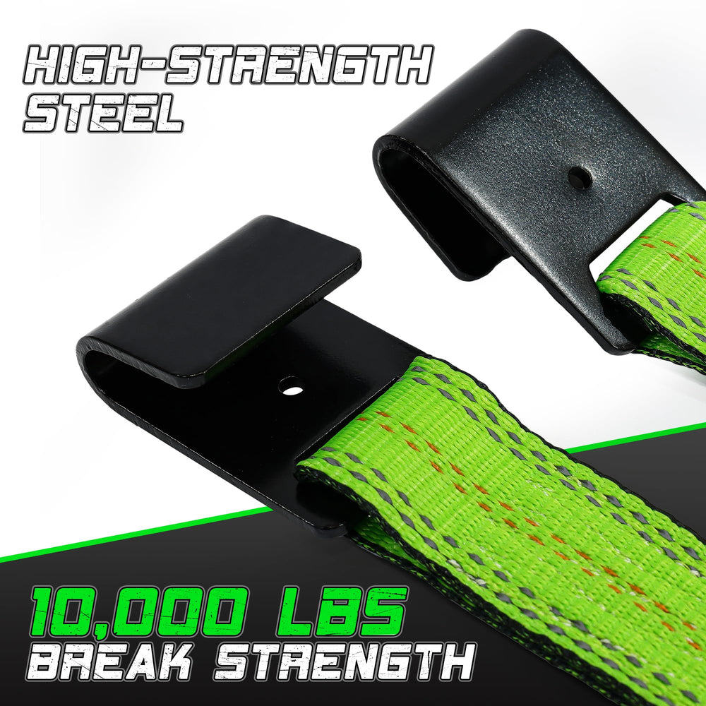 STARLEAPARTS ratchet-ready strap works with most ratchets for versatile towing setups.