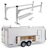 StarONE trailer ladder rack adjustable height on uneven trailer roofs.