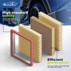 StaunchAuto engine air filter demonstrates multi-layer filtration for cleaner intake air.