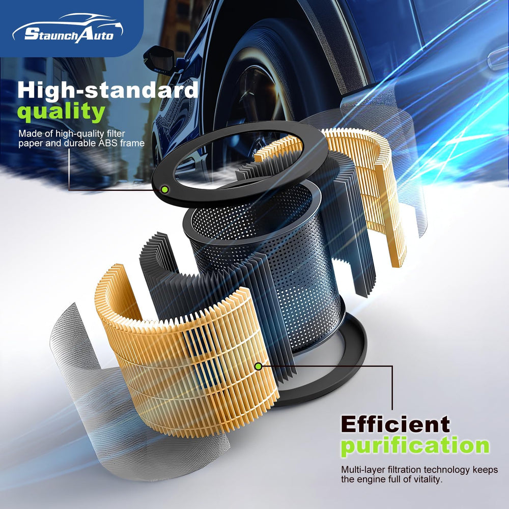 StaunchAuto dual-guardian engine filter extends lifespan compared to standard filters.