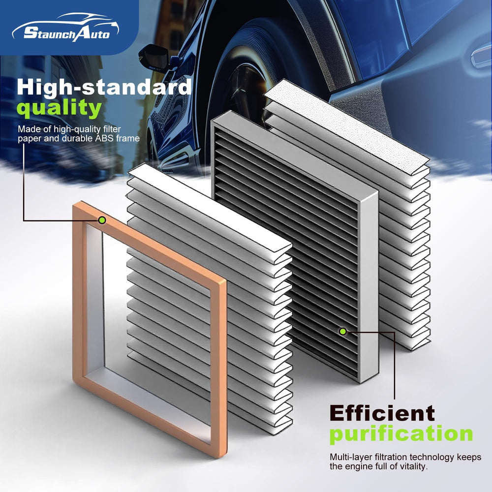 StaunchAuto engine filter with ABS frame for robust, long-lasting protection