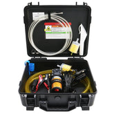 Steauty 12V fuel transfer pump in a compact case for easy portability.