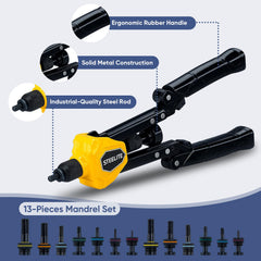 Steelite 105-piece rivet nuts ready for on-site projects