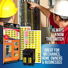 Steellabels labels fit all breakers and fuses for universal use.