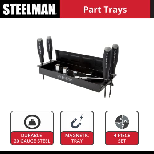 Steelman non-marring magnetic tray back view highlighting magnet arrangement.