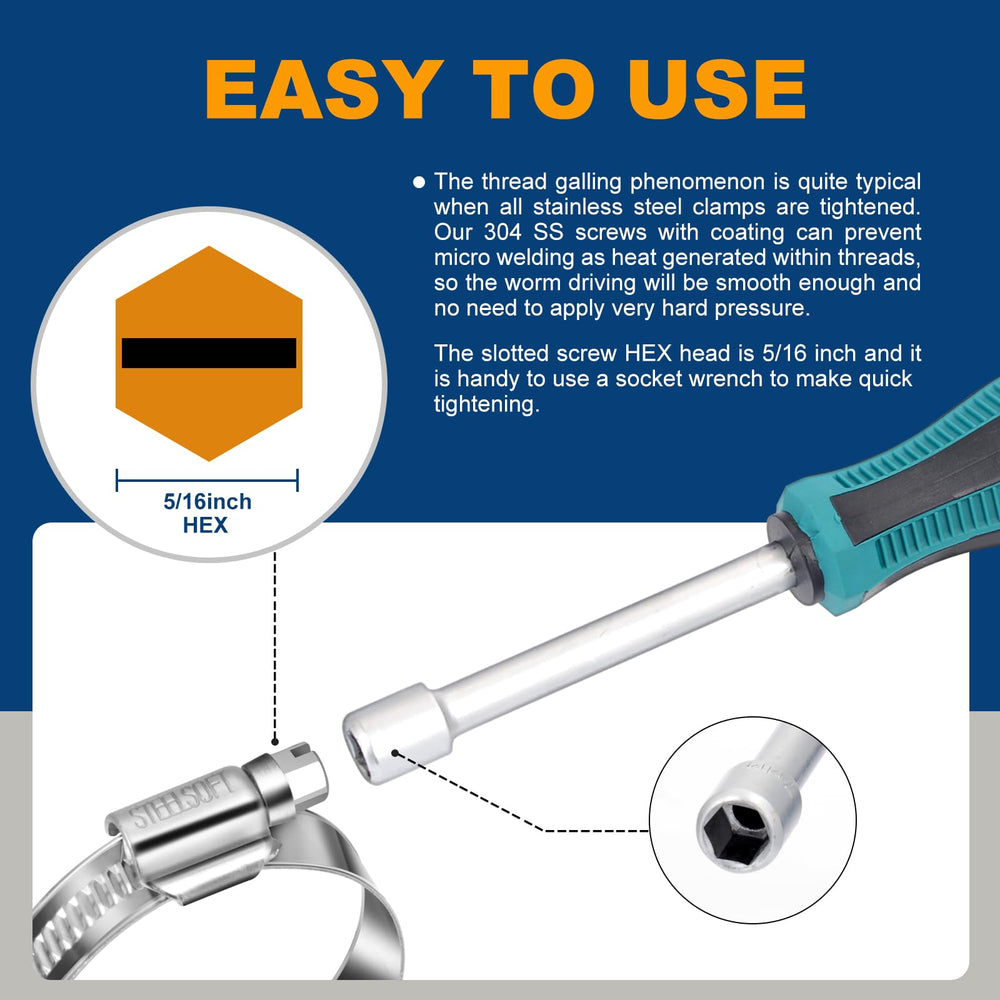 Steelsoft embossed band provides hose protection against wear and extrusion.