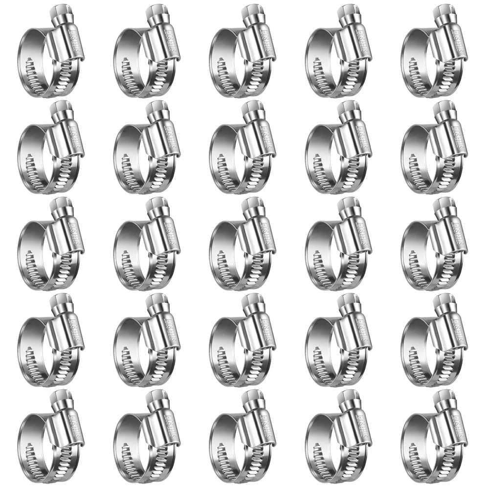 Steelsoft clamp close-up showing 5/8 to 1 inch range for secure hoses