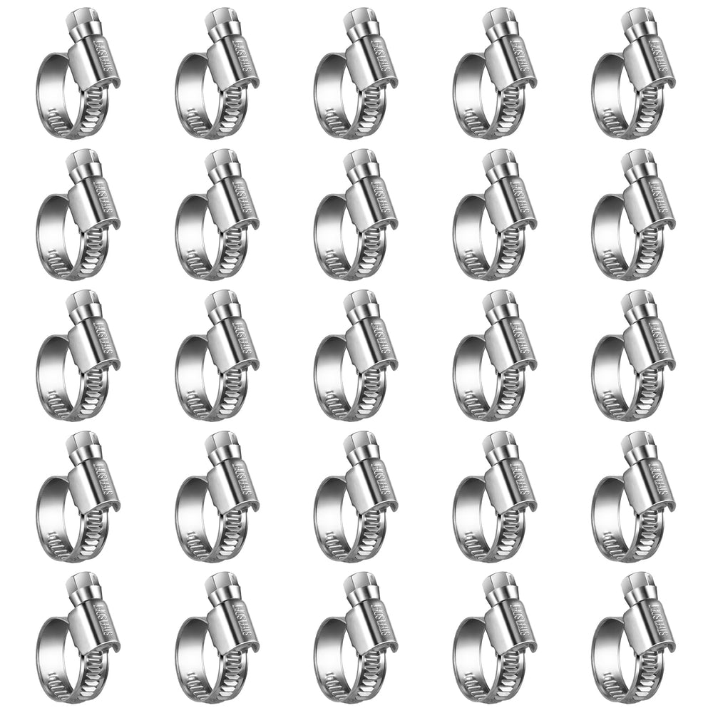 Steelsoft non-slip worm gear hose clamps pack shown for durable automotive and garden fittings