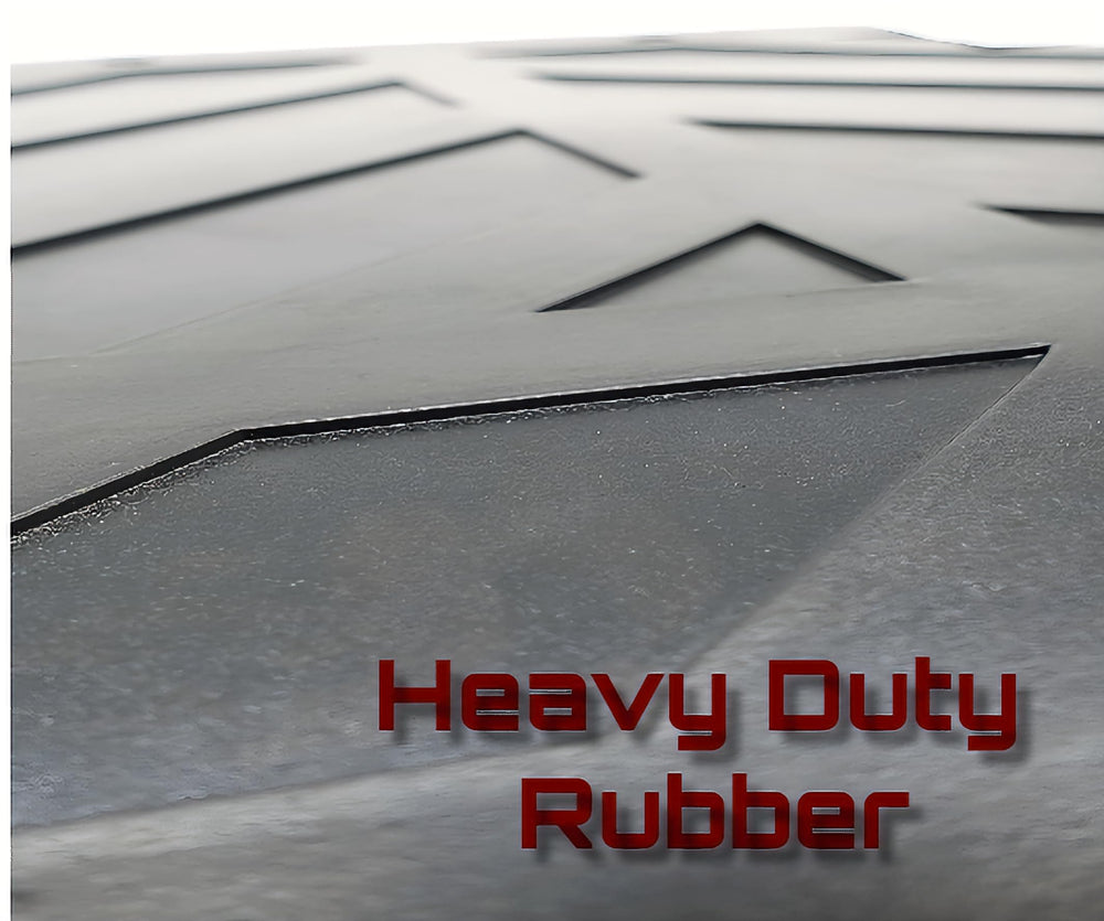 Steel Vision rubber mud flaps fit securely on semi trucks with bolt-on convenience.