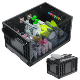 STEHEMO foldable wash organizer box open, keeping bottles and towels neatly organized.