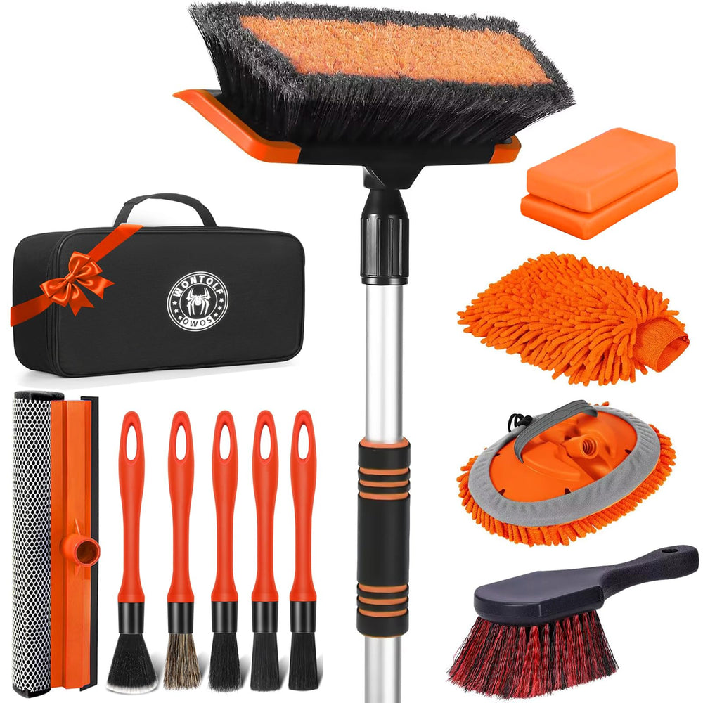 Stemni 62'' car wash brush extended handle for reaching roof and wheels.