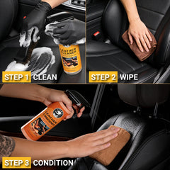 Stemni horsehair brush used on seats for gentle agitation and dirt removal.
