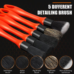 Stemni wheel brush targets rims for thorough cleaning.