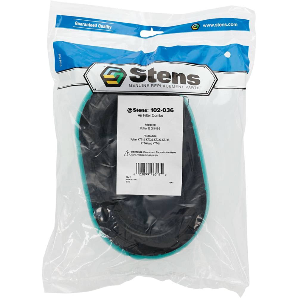 Stens air filter combo installed on KT715–KT745 aligns with OEM 32 083 09 numbers.