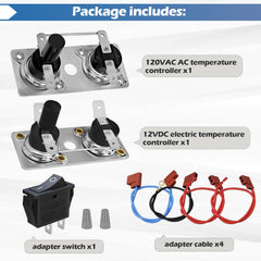 Included controllers, cables, switches, and hardware in the package.