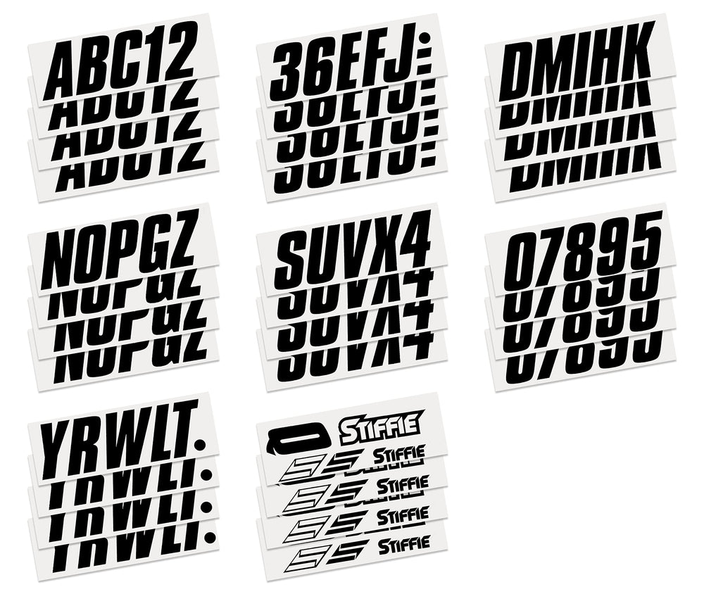 Stiffie UV-coated outdoor vinyl decals resist fading in sun and salt.