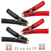 STIFFOUR battery clamps in red and black for secure jump-starts and power transfers.