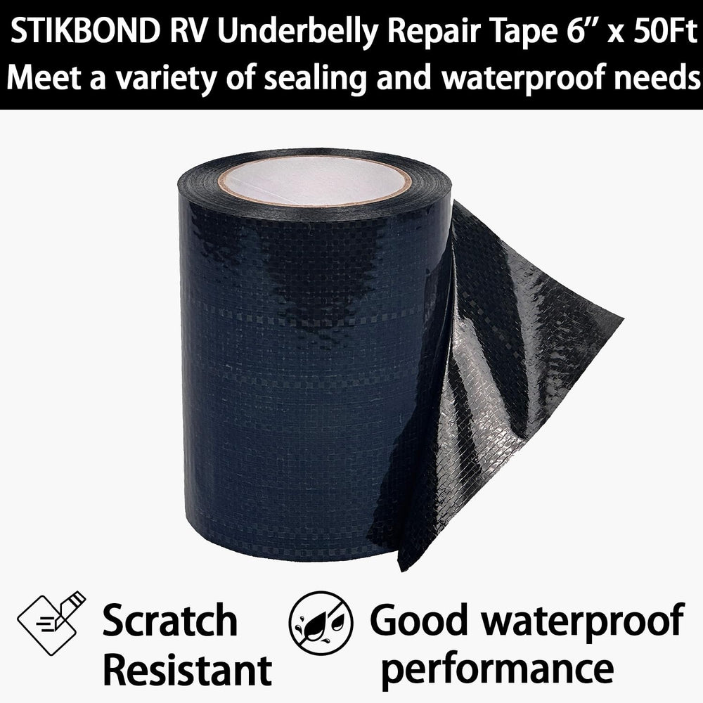 STIKBOND rv-awnings-fix-tape-6x50ft secures awning fabric against weather.