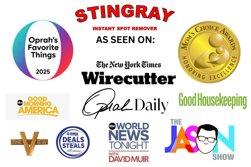 Stingray Spot Remover spray action shows fast stain coverage