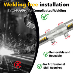 Stitokg welding-free installation enables quick clamp-on upgrades.