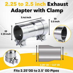 Stitokg stainless-steel reducer connector for durable exhaust fittings.