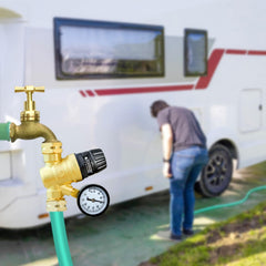 STMOUTUO lead-free brass construction highlighted for durable, safe regulator.