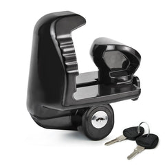 Stochastic Box trailer lock front view highlighting rugged build for tow-away protection