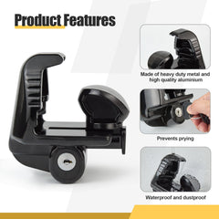 Stochastic Box trailer lock keyhole closeup emphasizing rekeyable security feature