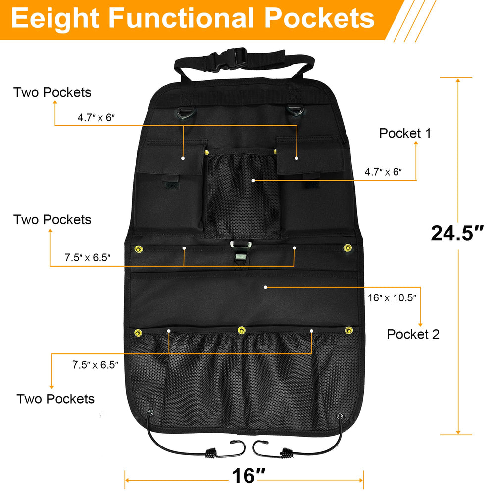 STOLCA organizer with mesh pockets stores small items while ventilated