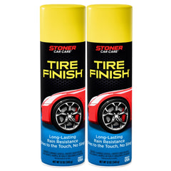 Stoner More Shine Tire Finish spray restores deep black tires with a non-greasy, durable shine