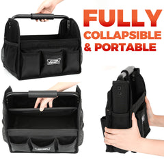 Storage Standard detailing caddy fold-flat design saves space in vehicles and storage.