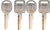 Strattec 4 keys ignition image: uncut blanks ready for locksmith cutting