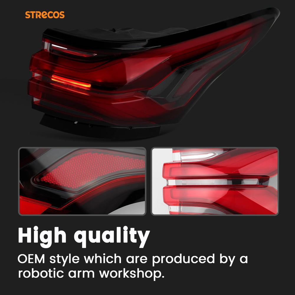 STRECOS Chevy Traverse tail light closeup showing durable housing and lens