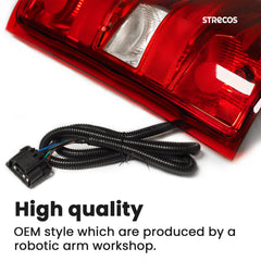 STRECOS tail light with ABS housing and polycarbonate lens withstands weather