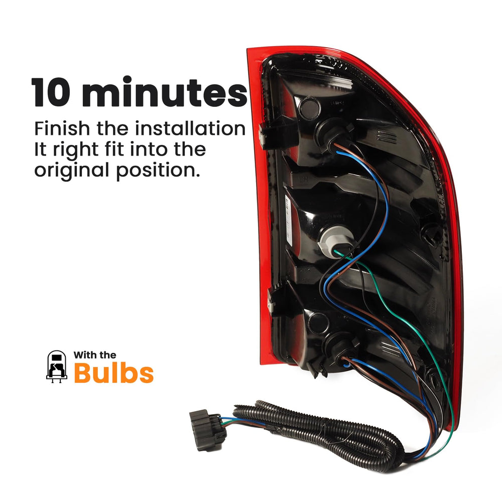 STRECOS tail light left driver side wiring harness for straightforward plug-and-play.