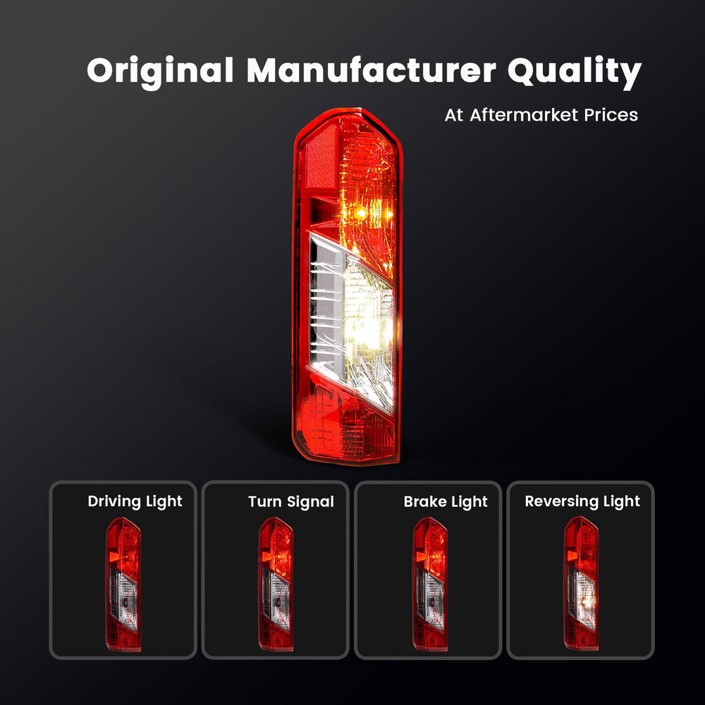 STRECOS Transit tail light close-up shows clear lens for brightness and signaling