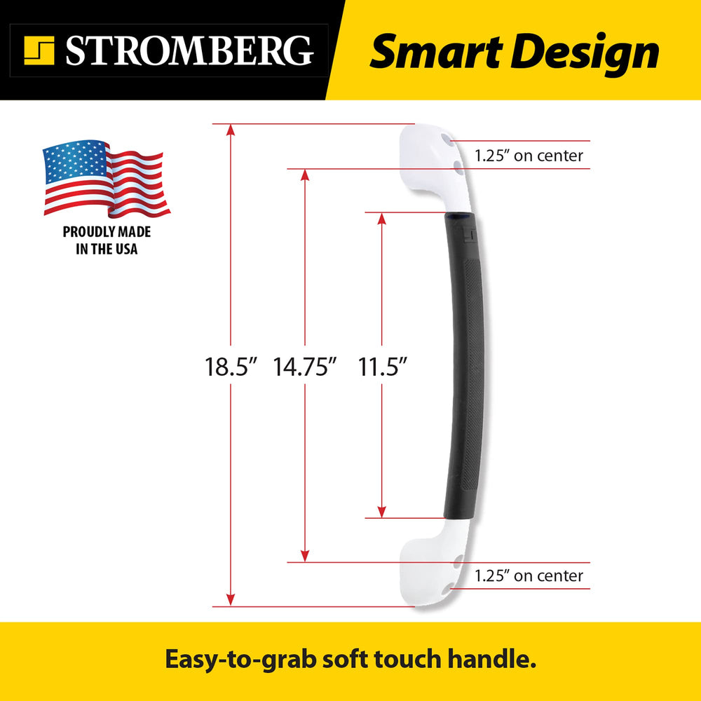 Stromberg Carlson RV grab bar textured grip enhances safety on outdoor steps.