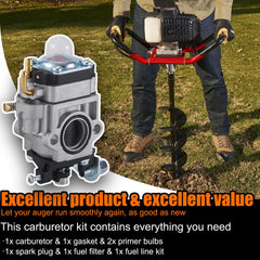 SuamoTerr carburetor with fuel line kit for steady fuel delivery.