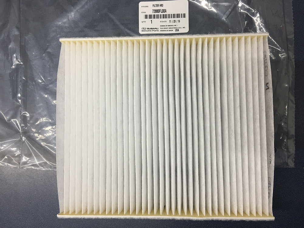 Subaru cabin air filter for Ascent, Outback, Legacy, and Crosstrek maintains clean cabin air.
