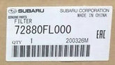 Subaru Genuine cabin air filter packaging for Forester and WRX, enabling quick, clean interior air.