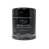 Subaru engine oil filter 15208AA21A with updated design for cleaner oil