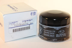 Subaru oil filter 15208AA170 packaging highlights genuine OEM quality